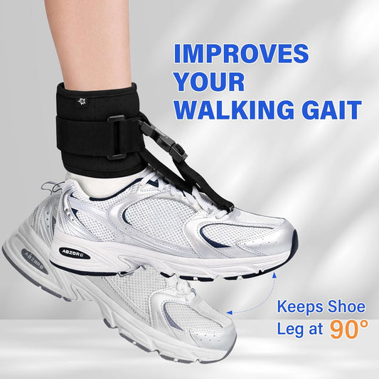 SPRING SEAON Adjustable Foot Support Sleeve - Unisex Left/Right for Walking with Shoes Comfort Cushion (Black)