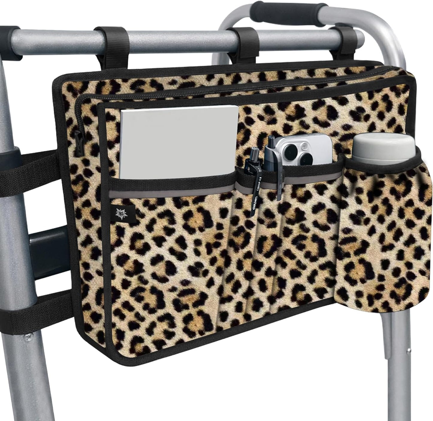 Walker Bag with Cup Holder - Water Resistant Organizer Storage Pouch for Folding Walkers Rollator