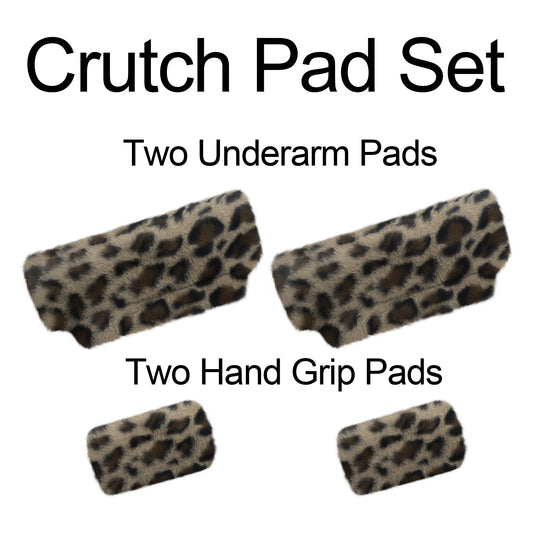 SPRING SEAON Leopard Ultra-Soft Fluffy Crutch Pads Covers | Cloud-Like Comfort Style Crutch Accessories