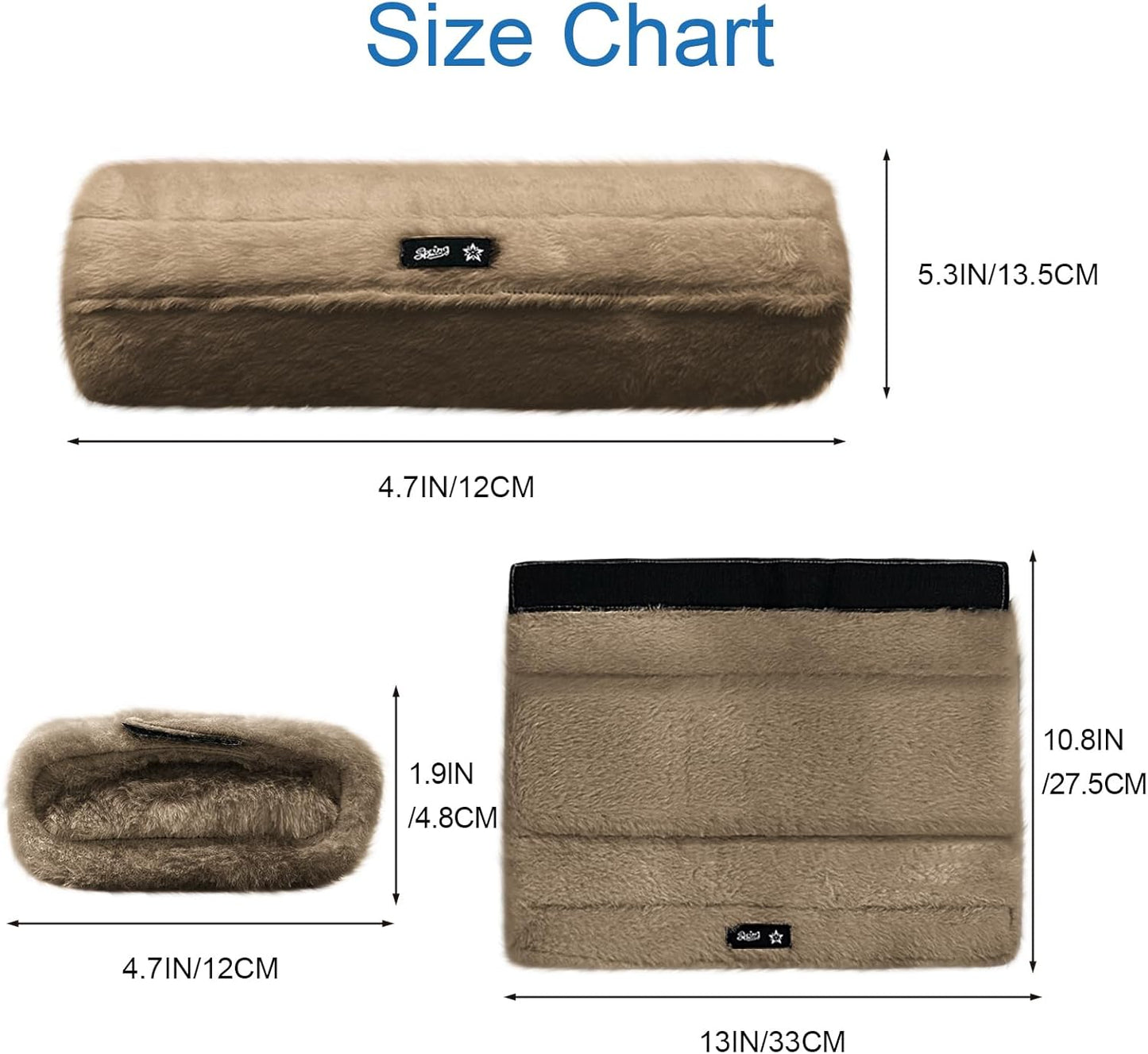 SPRING SEAON Fluffy Armrest Covers with Memory Foam - Washable Ergonomic Pads for Office & Transport Chairs