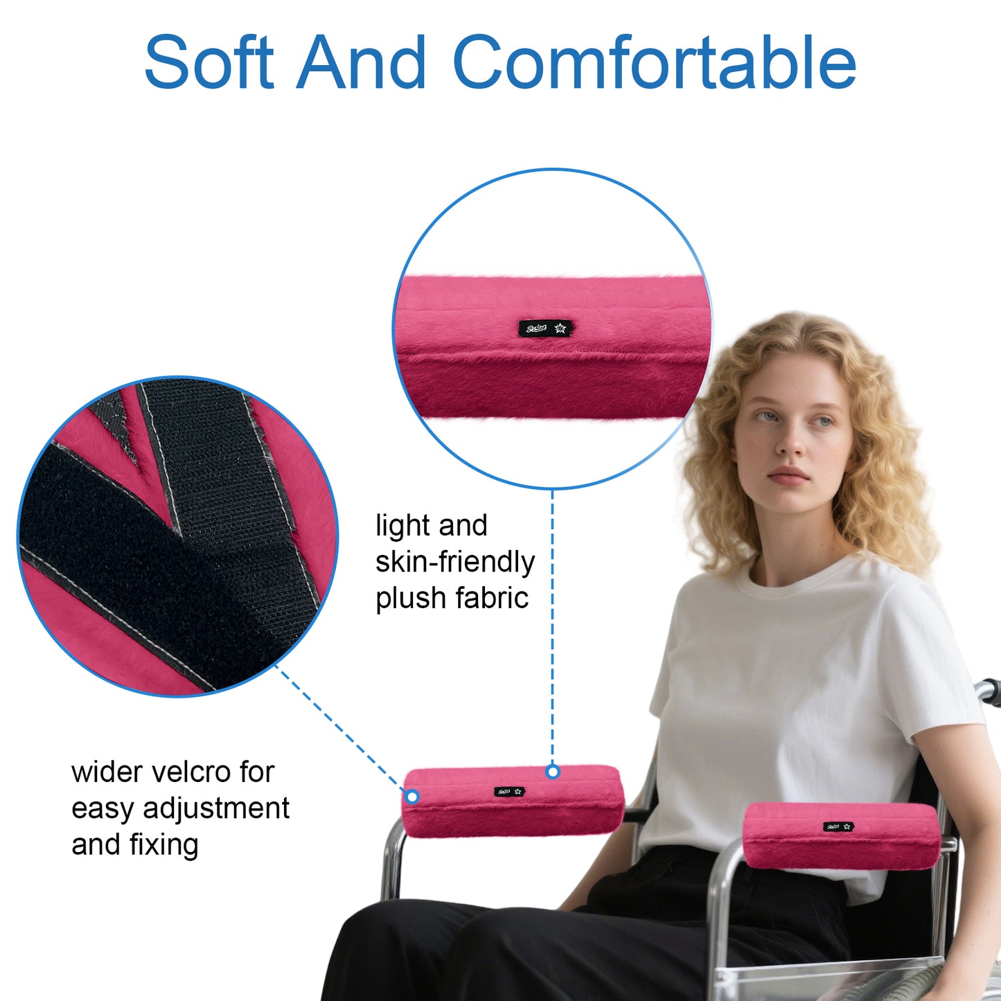 SPRING SEAON Fluffy Armrest Pads - Universal Memory Foam Cushion for Office & Transport Chairs