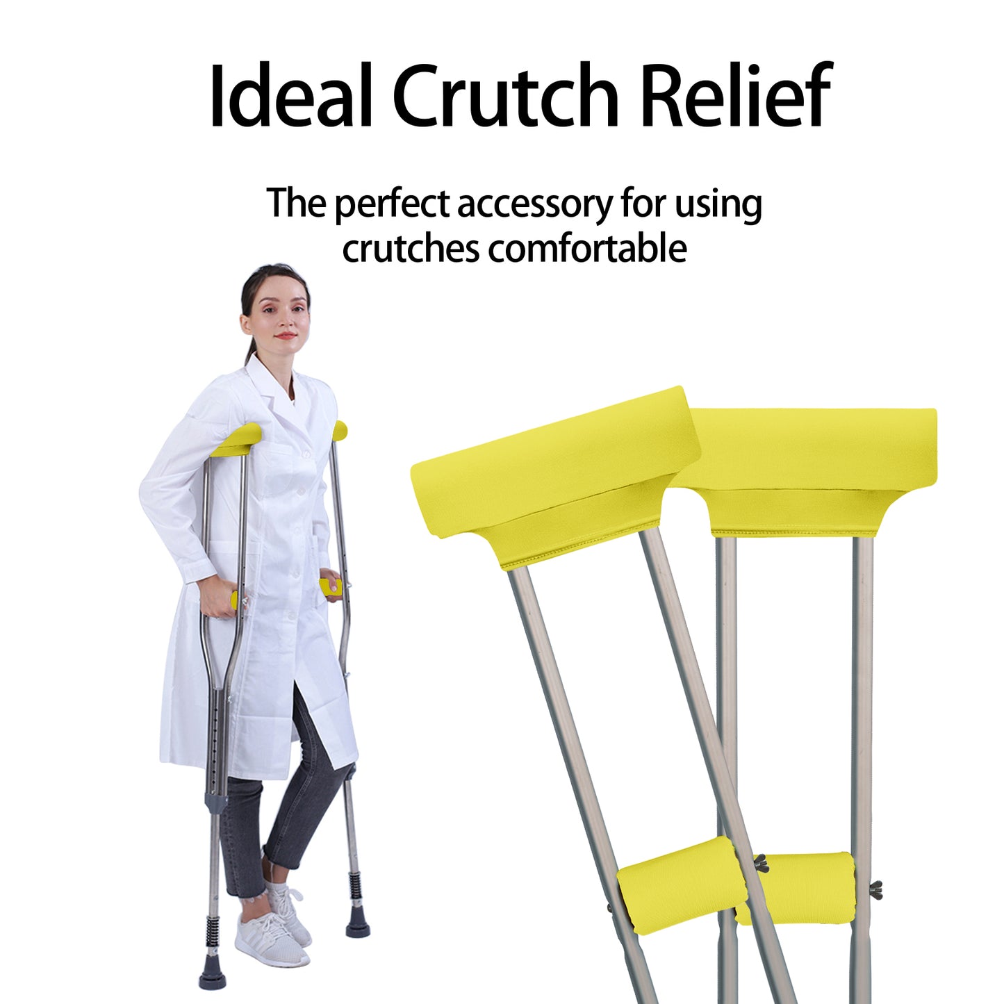 SpringSeaon Underarm Crutch's Pad and Hand Grip Covers Universal Crutch Accessories