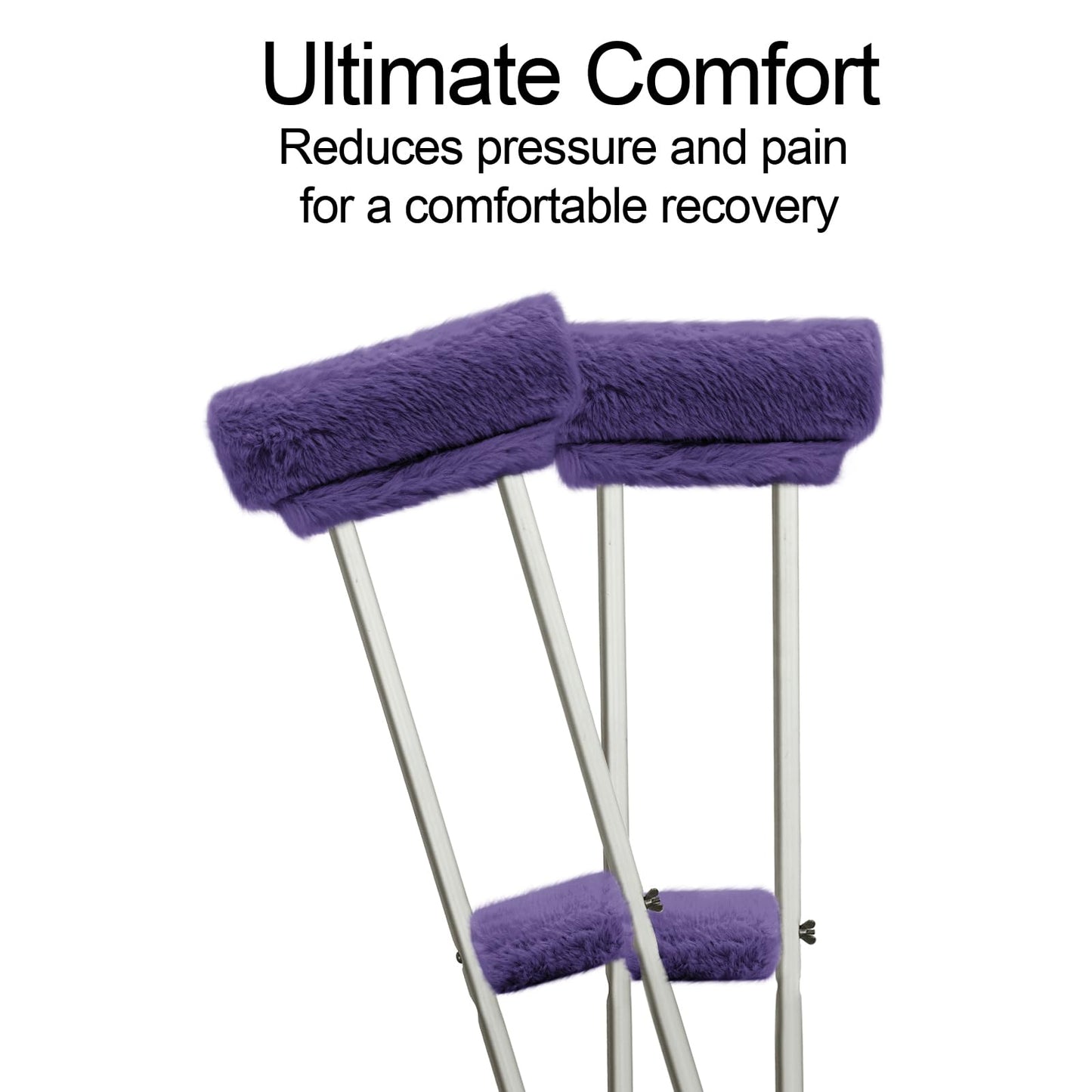SPRING SEAON Dark Purple Ultra-Soft Fluffy Crutch Pads Covers | Cloud-Like Comfort Style Crutch Accessories