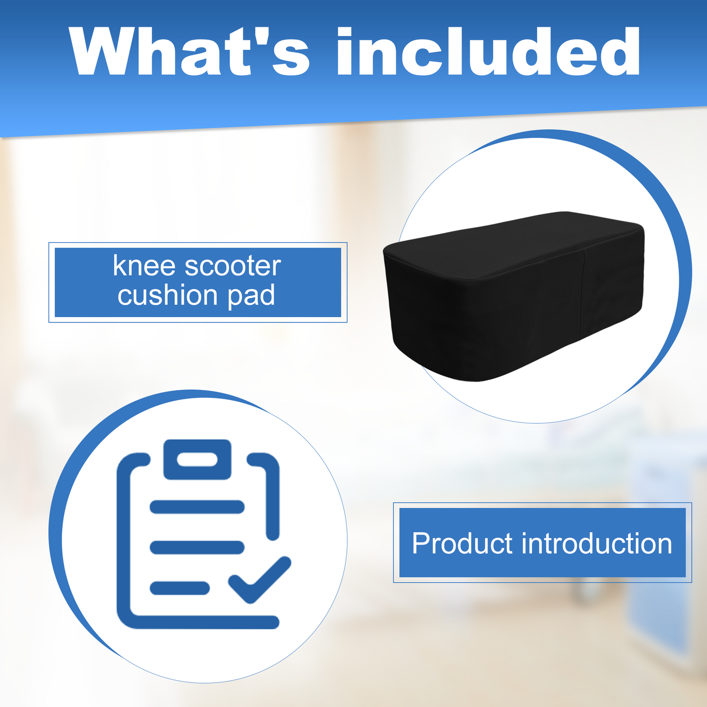 Cooling Knee Scooter Pad Cover with Memory Foam, Breathable Cushion for Summer, Fits Most Knee Walkers(Black)
