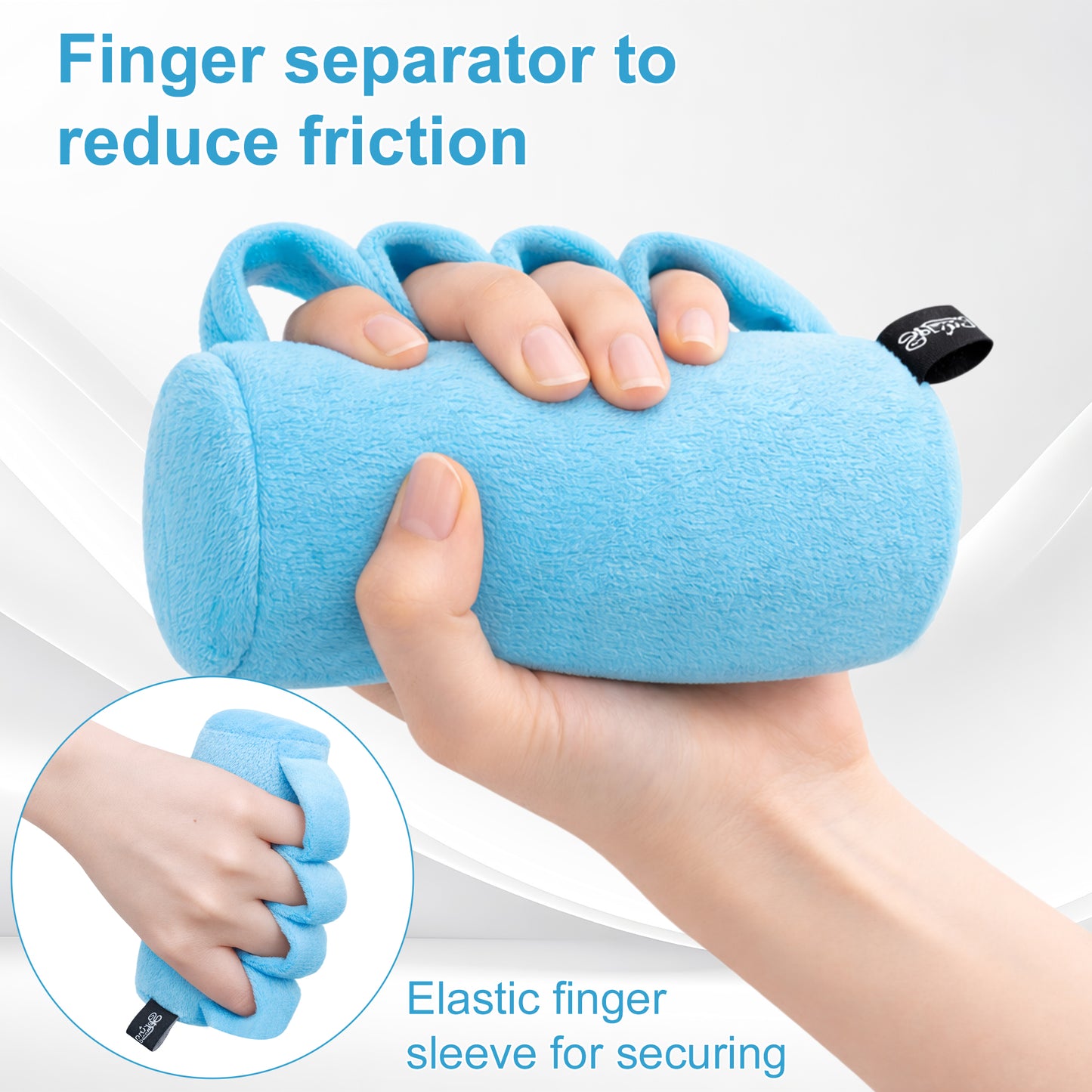 2-Pack Hand Contracture Cushions: Soft Palm Protectors & Finger Separators(blue)