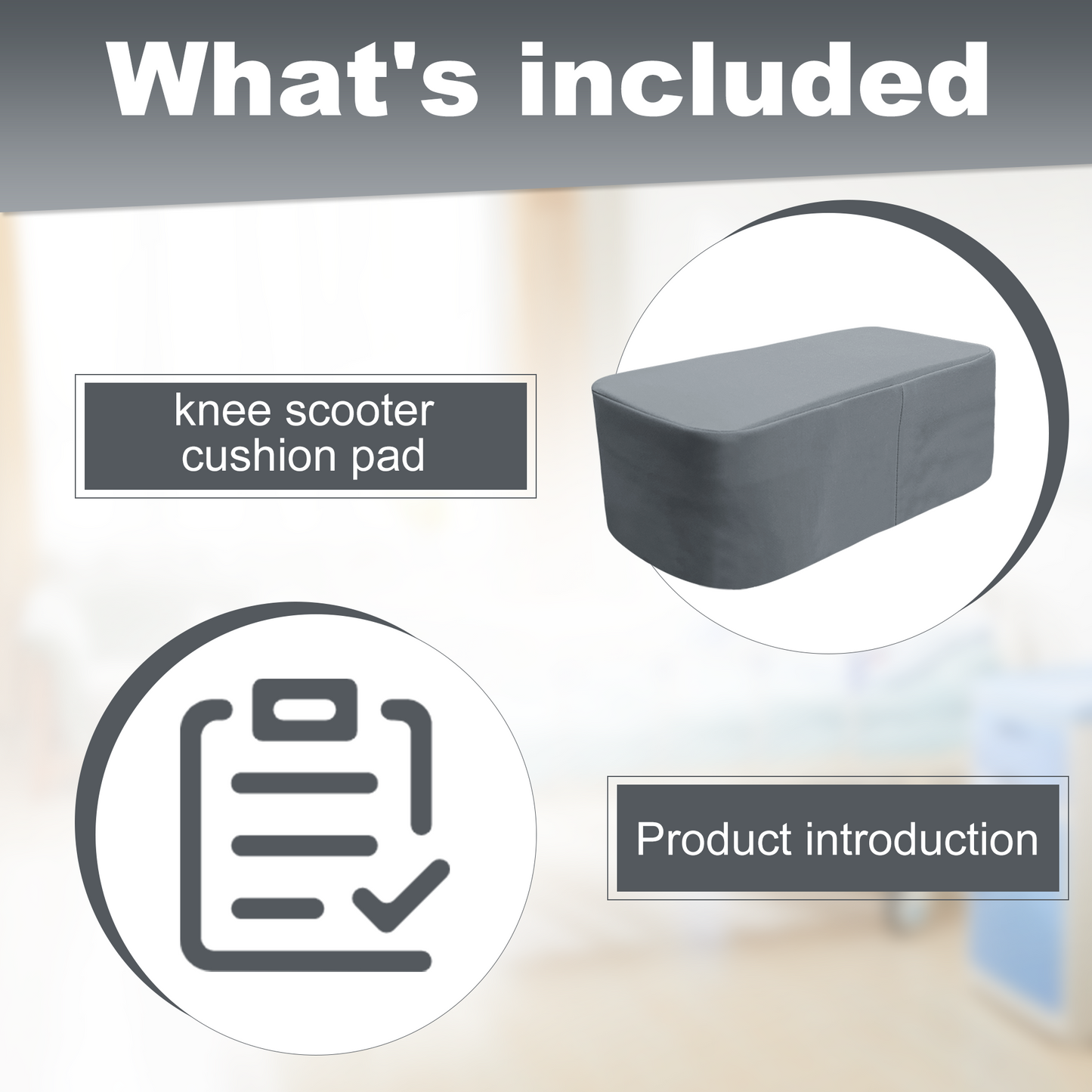 Cooling Knee Scooter Pad Cover with Memory Foam, Breathable Cushion for Summer, Fits Most Knee Walkers(Light grey)