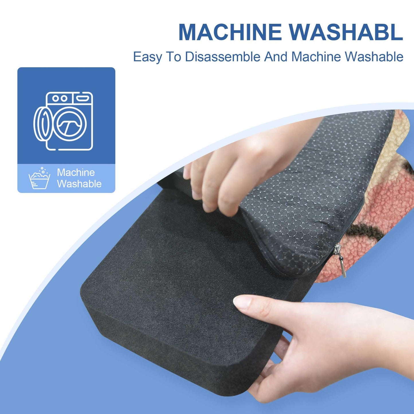 Knee Scooter Cushion Pad Cover for Adults - Comfortable Plush Soft Cushion for Knee Walkers (Black)