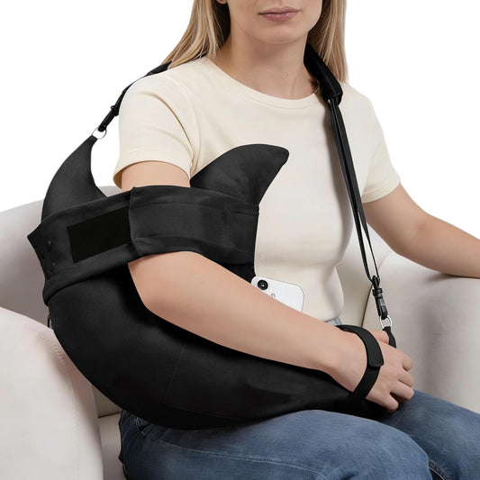 SPRING SEAON Shoulder Support Pillow with Pocket - Breathable Arm Support Cushion for Side Sleepers (Pink)