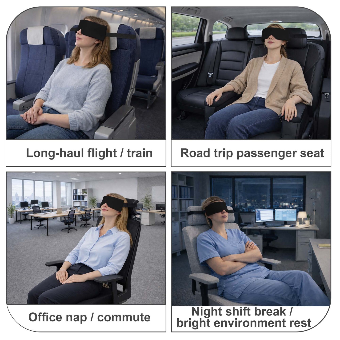 SPRING SEAON Adjustable Upright Sleep Mask & Head Support(black)