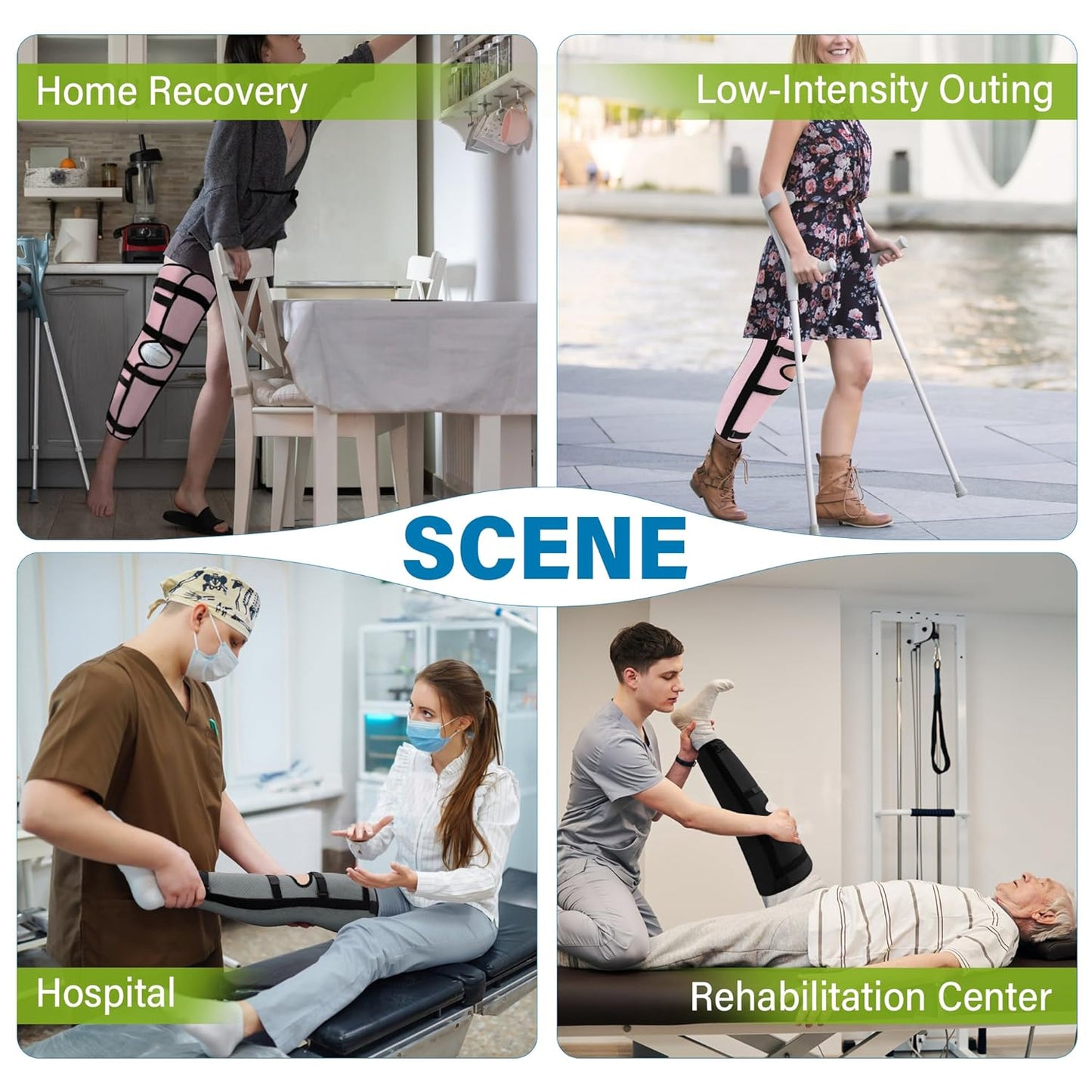 SPRING SEAON Full Leg Support with 6 Hook-and-Loop Straps