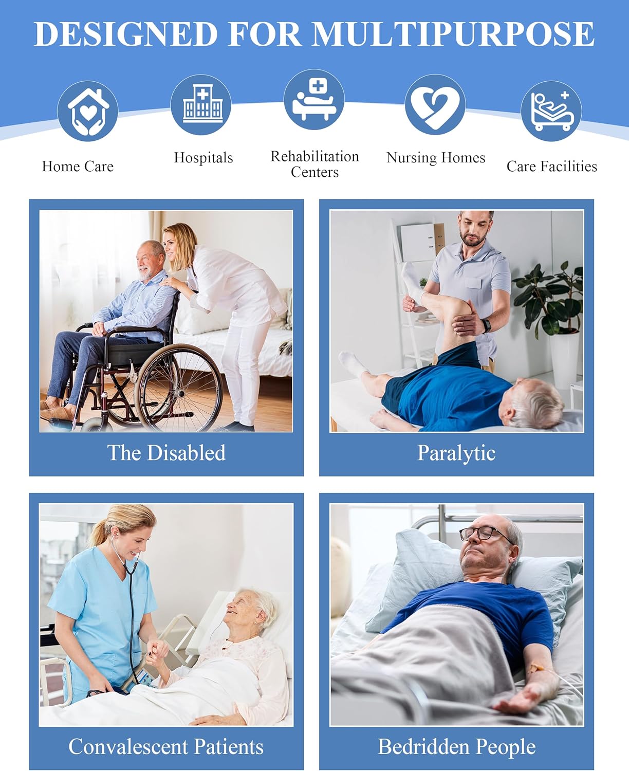 SPRING SEAON Transfer Sling - Essential Transfer Belt Lifting Strap with Mobility Aids for Seniors (Blue)