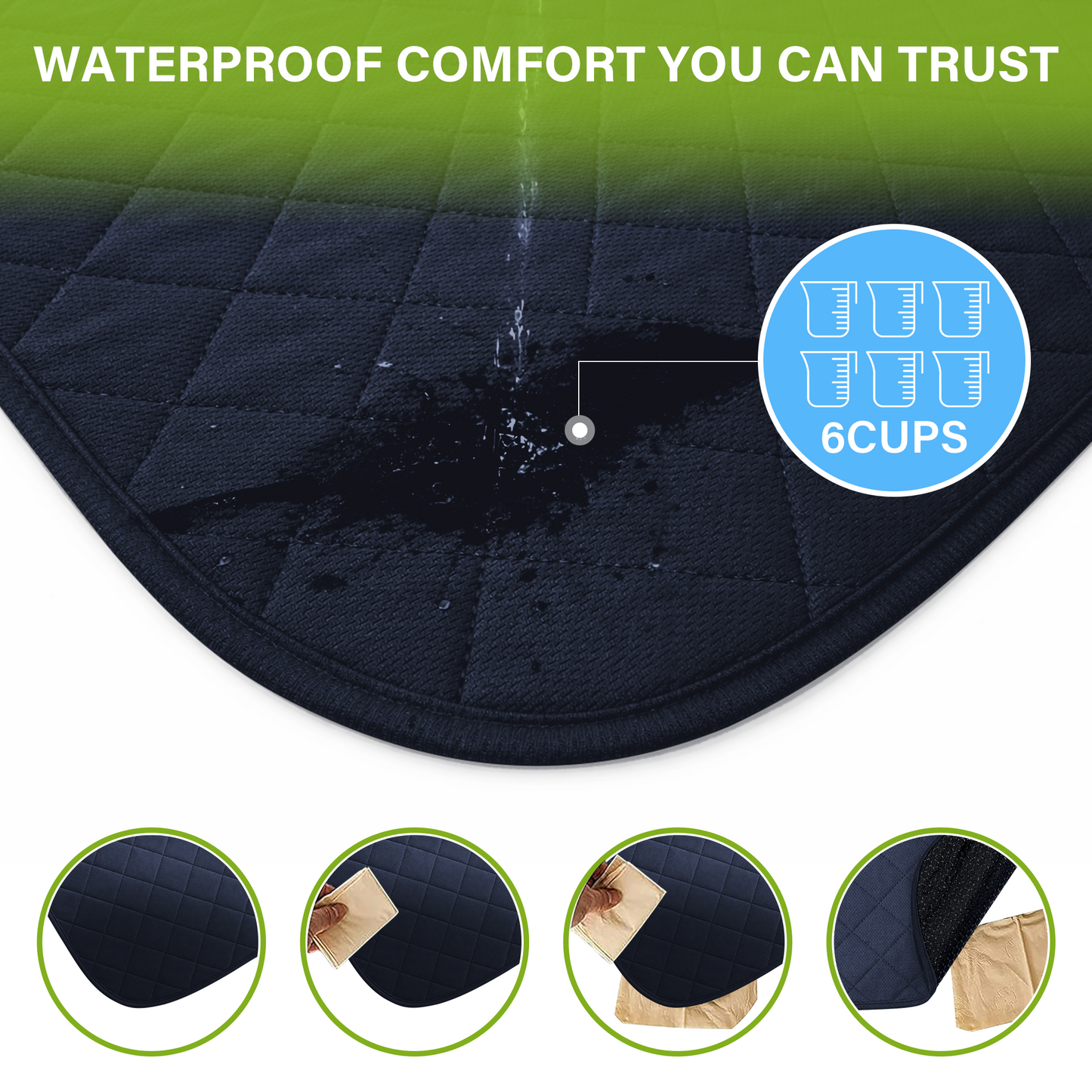 SPRING SEAON 2Pcs Waterproof Chair Pad 22" x 21", Washable Reusable Non-Slip Seat Cover