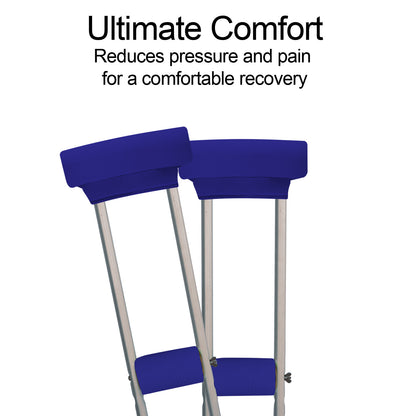 Underarm Crutch's Pad and Hand Grip Covers Universal Forearm Handle Padded Cushion Sets Accessories for Crutches (navy blue)