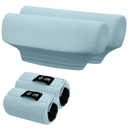 SPRING SEAON  Sky Blue Waffle Pattern Crutch Pads - Universal Underarm & Hand Grip Padding - Cooling Moisture-Wicking Crutch Cushions