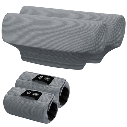 SPRING SEAON Gray Waffle Pattern Crutch Pads - Universal Underarm & Hand Grip Padding - Cooling Moisture-Wicking Crutch Cushions