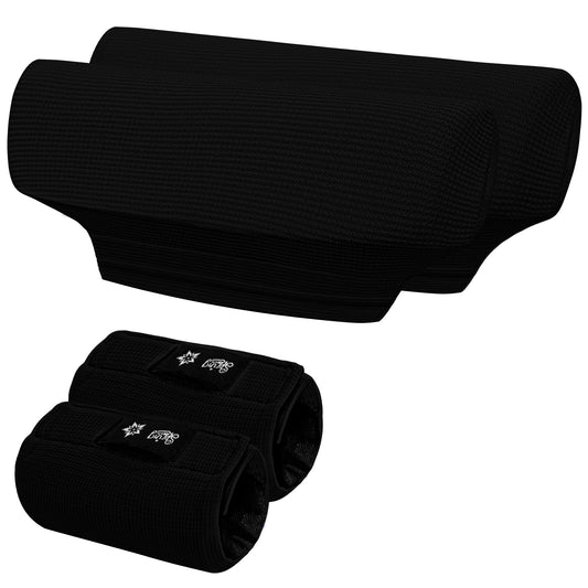 SPRING SEAON  Black Waffle Pattern Crutch Pads - Universal Underarm & Hand Grip Padding - Cooling Moisture-Wicking Crutch Cushions