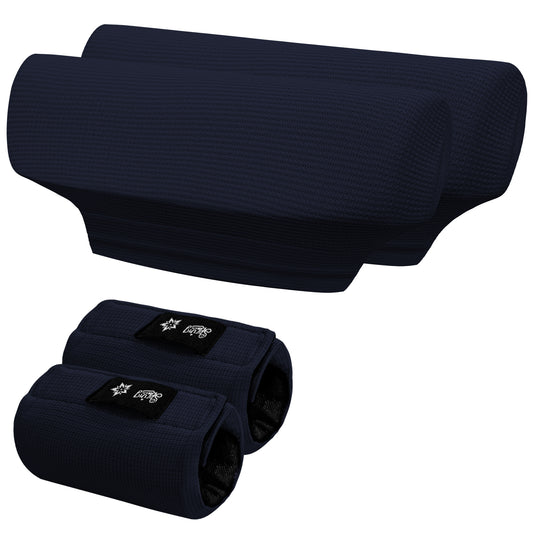 SPRING SEAON Navy Waffle Pattern Crutch Pads - Universal Underarm & Hand Grip Padding - Cooling Moisture-Wicking Crutch Cushions