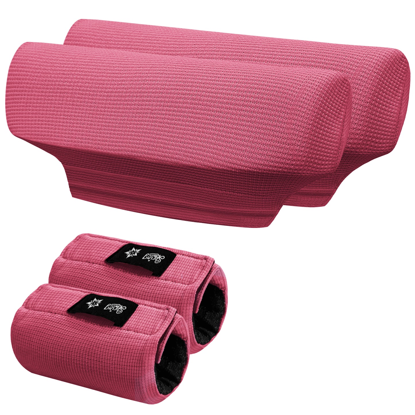 SPRING SEAON Red Waffle Pattern Crutch Pads - Universal Underarm & Hand Grip Padding - Cooling Moisture-Wicking Crutch Cushions