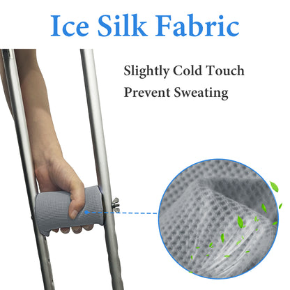 SPRING SEAON Gray Waffle Pattern Crutch Pads - Universal Underarm & Hand Grip Padding - Cooling Moisture-Wicking Crutch Cushions