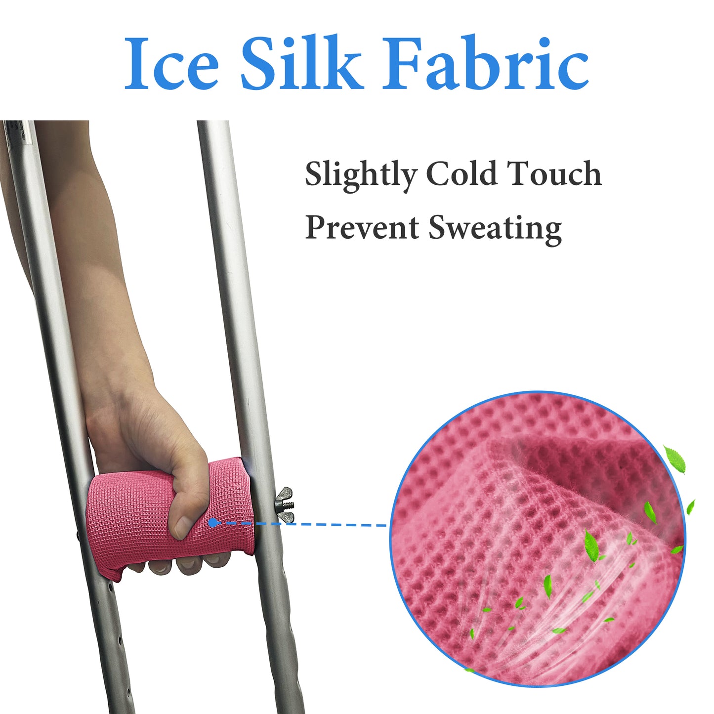 SPRING SEAON Red Waffle Pattern Crutch Pads - Universal Underarm & Hand Grip Padding - Cooling Moisture-Wicking Crutch Cushions