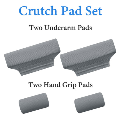 SPRING SEAON Gray Waffle Pattern Crutch Pads - Universal Underarm & Hand Grip Padding - Cooling Moisture-Wicking Crutch Cushions