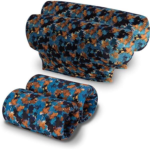 Underarm Crutch's Pad and Hand Grip Covers Universal Forearm Handle Padded Cushion Sets Accessories for Crutches (Maple leaf)