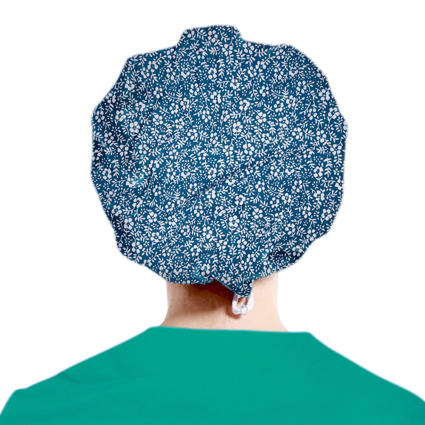 Women's  Flower Bouffant Hats Beanies Working Cap Button Sweatband Adjustable