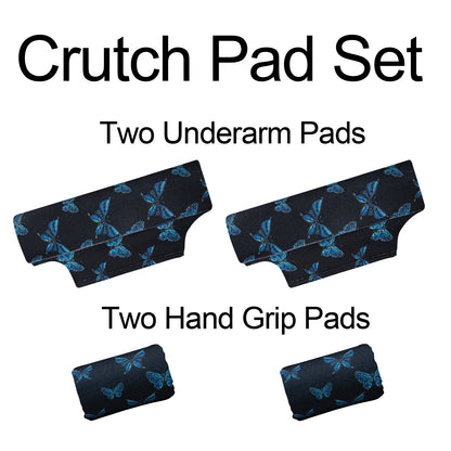 Universal Underarm Crutches Padded Crutch Pads with Hand Grips Padding Handle Covers butterfly