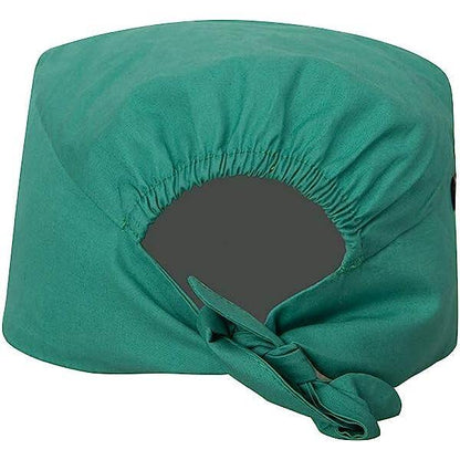 Women's Forest Green Beanies Working Cap Button Sweatband Headband Elastic Hat Adjustable Bouffant Cap Adjustable