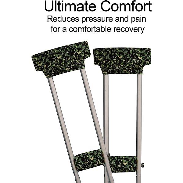 Universal Underarm Crutches Padded Crutch Pads with Hand Grips Padding Handle Covers