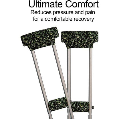 Universal Underarm Crutches Padded Crutch Pads with Hand Grips Padding Handle Covers