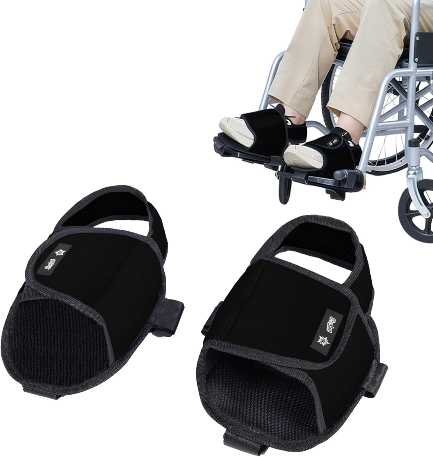 SPRING SEAON Wheelchair Footrest Shoes - Breathable Oxford Fabric with Adjustable Straps