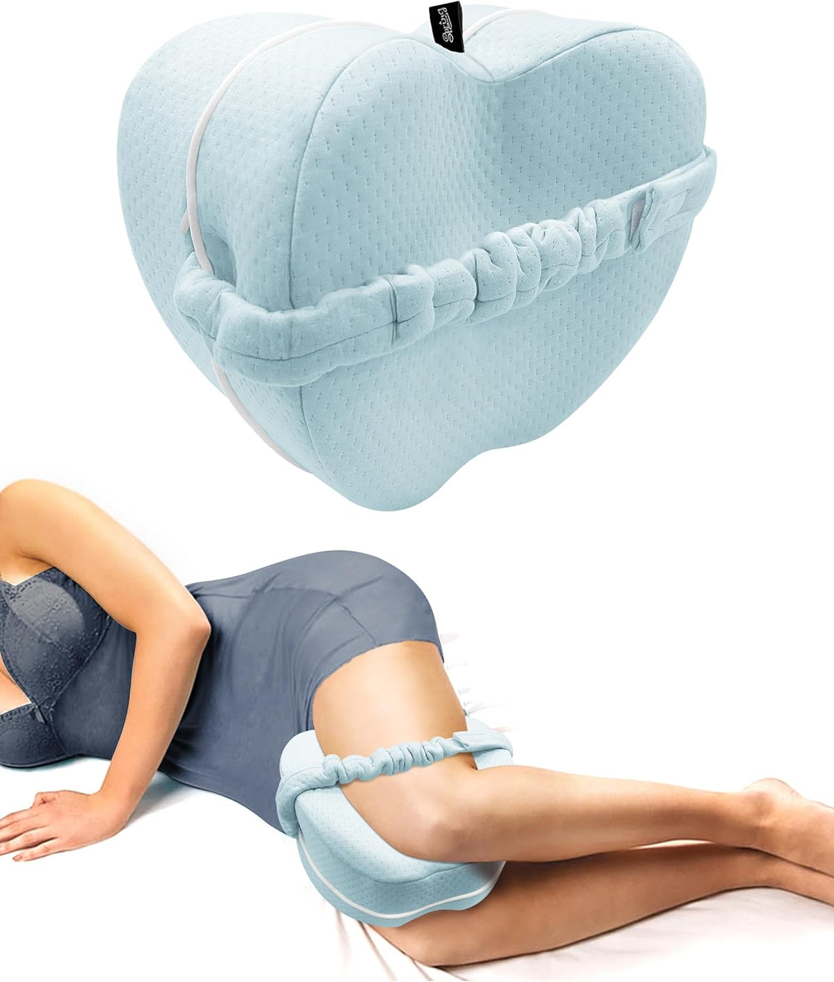 Color-​SPRING SEAON Knee Support Pillow for Side Sleepers - Deep Contour Memory Foam Leg Pillow (Pink) - SpringSeaon