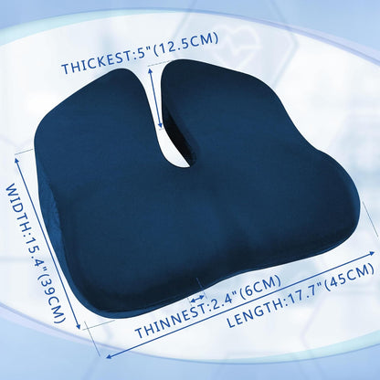 SPRING SEAON Wheelchair Seat Cushion - Cool Fabric Ergonomic Memory Foam Chair Pad