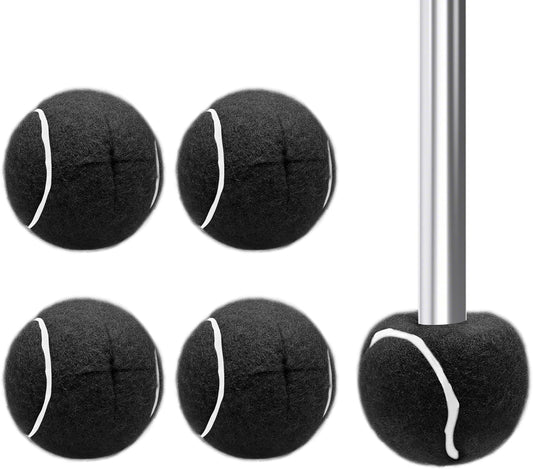 SPRING SEAON Precut Tennis Balls 4 Pcs for Walker Legs- Universal Glide Balls for Folding Rolling Walkers, Walker Accessories,Furniture Legs and Floor Protection Heavy Duty Felt Pad Coverings (Black)
