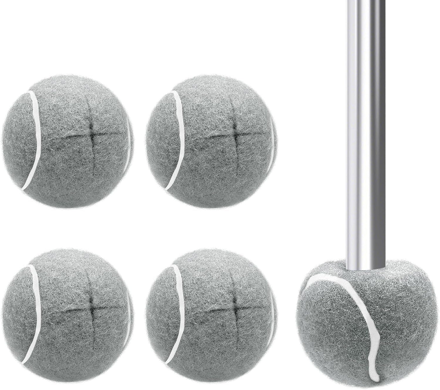 SPRING SEAON Precut Tennis Balls 4 Pcs for Walker Legs- Universal Glide Balls for Folding Rolling Walkers, Walker Accessories,Furniture Legs and Floor Protection Heavy Duty Felt Pad Coverings (Black)