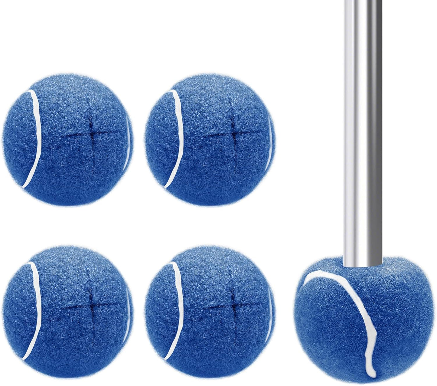 SPRING SEAON Precut Tennis Balls 4 Pcs for Walker Legs- Universal Glide Balls for Folding Rolling Walkers, Walker Accessories,Furniture Legs and Floor Protection Heavy Duty Felt Pad Coverings (Black)
