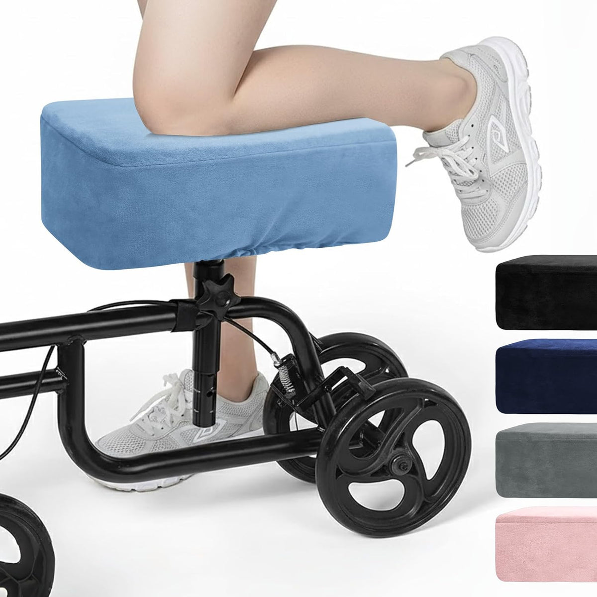 Color-​SPRING SEAON Knee Scooter Cushion - Short Fluff Memory Foam Pad with Removable Cover (Pink) - SpringSeaon