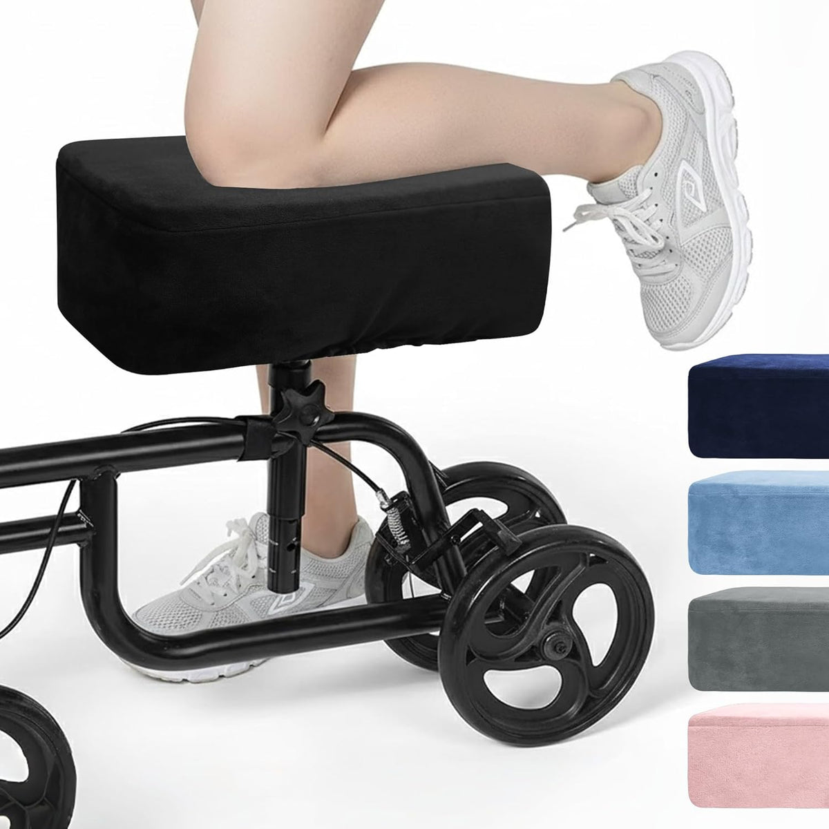 Color-​SPRING SEAON Knee Scooter Cushion - Short Fluff Memory Foam Pad with Removable Cover (Pink) - SpringSeaon