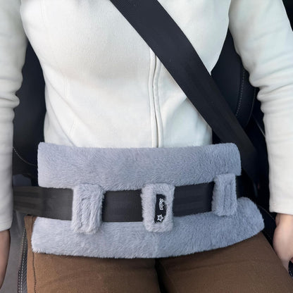 SPRING SEAON Seat Belt Pillow with Pocket for Ice/Hot Packs - Fluffy Soft Cushion Machine Washable (Black)