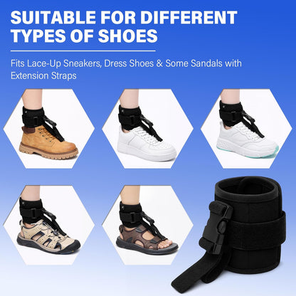 SPRING SEAON Adjustable Foot Support Sleeve - Unisex Left/Right for Walking with Shoes Comfort Cushion (Black)
