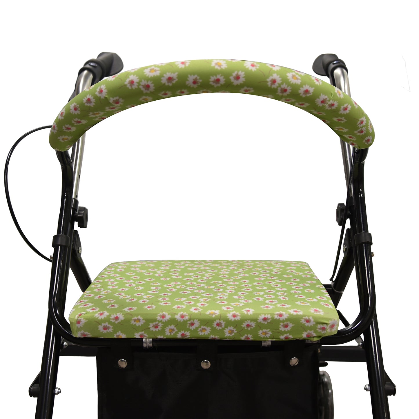 Unisex Rollator Walker Seat and Backrest Covers - Universal Soft Rollator Accessories (green flower)