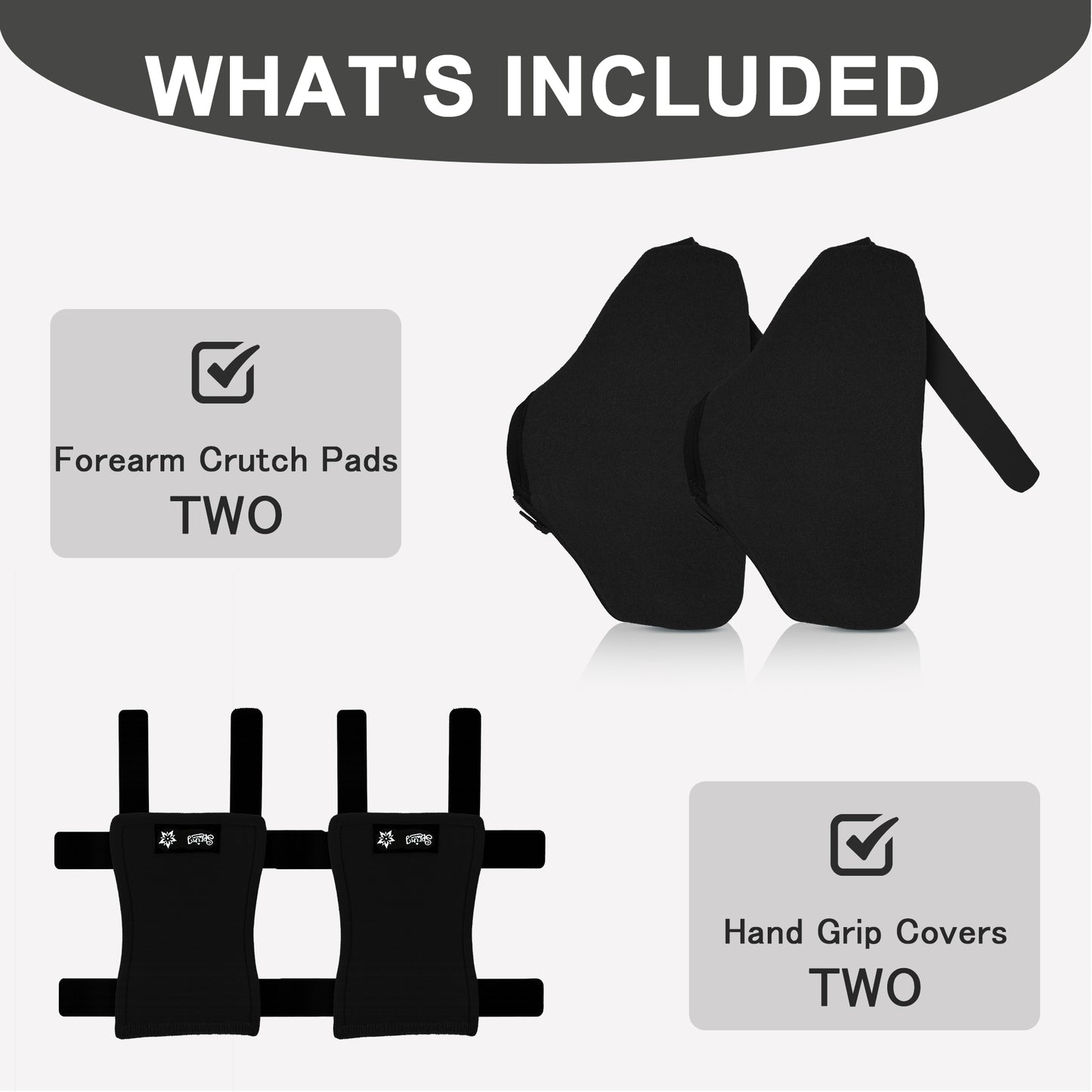 SPRING SEAON Forearm Crutch Pads - 4-Unit Set with Non-Slip Hand Grips Cover