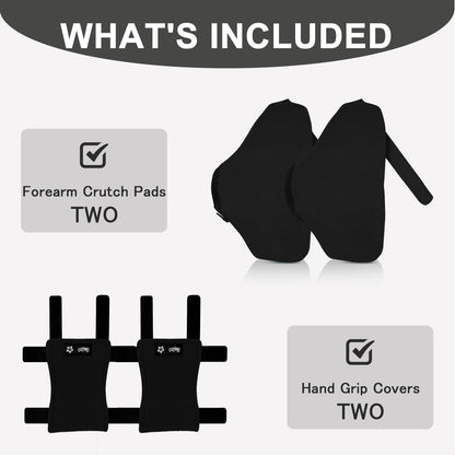 SPRING SEAON Forearm Crutch Pads - 4-Unit Set with Non-Slip Hand Grips Cover
