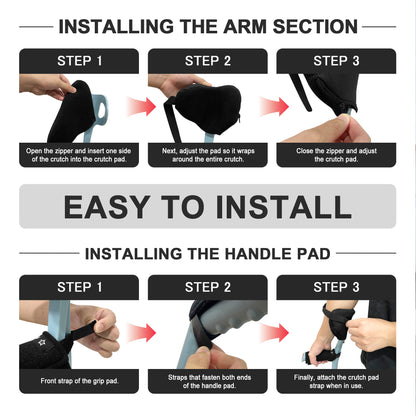 SPRING SEAON Forearm Crutch Pads - 4-Unit Set with Non-Slip Hand Grips Cover
