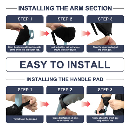 SPRING SEAON Comfortable Padding for Open Cuff Crutches - Washable Forearm & Hand Covers