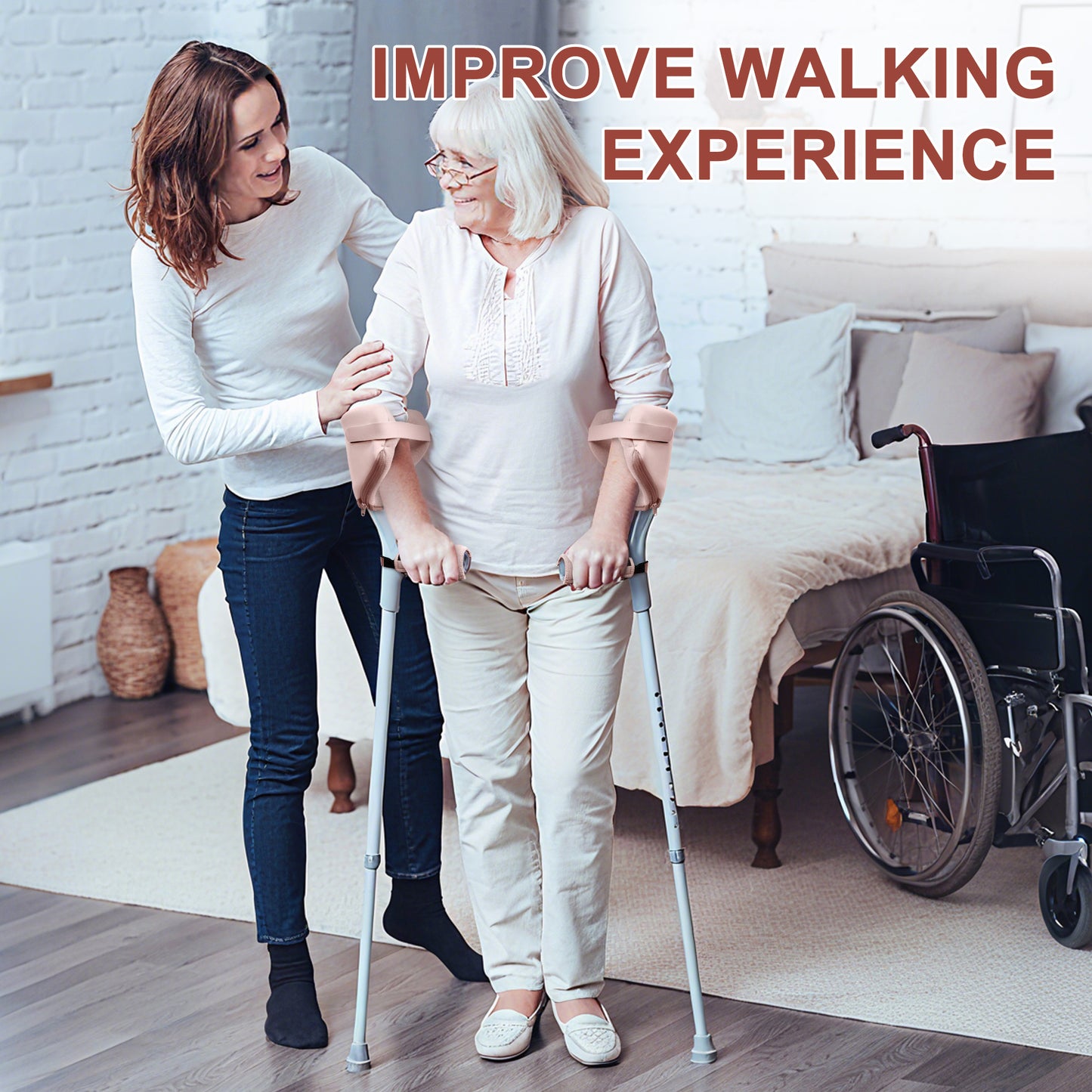 SPRING SEAON Forearm Crutch Pads Non-Slip Comfort Hand Grips (4-Piece Set)