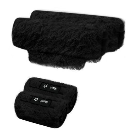 SPRING SEAON Black Ultra-Soft Fluffy Crutch Pads Covers | Cloud-Like Comfort Style Crutch Accessories