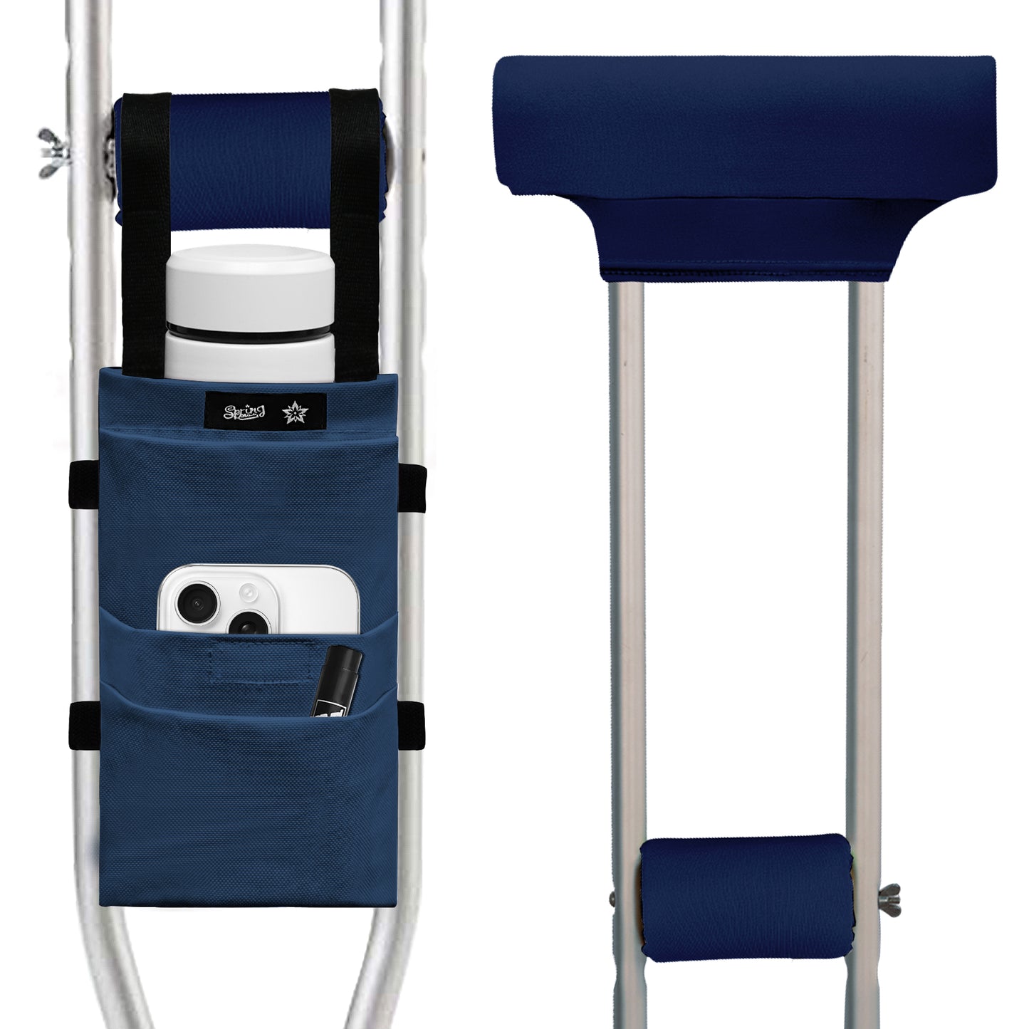SpringSeaon Underarm Crutch Pads Set with Storage Bag Water-Resistant - Crutch Cover Accessories