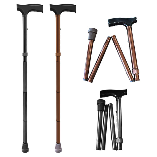 SpringSeaon Folding Walking Cane - Durable Lightweight Adjustable Stick for Travel & Daily Mobility(bronze)